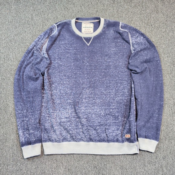 Marithe Francois Girbaud Vintage Y2K Acid Wash Cotton Sweater XL Blue Streetwear — photo 2